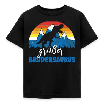 Shirt Großer Bruder Dino Brudersaurus - Kinder T-Shirt - Schwarz - Vorne - AI Model Kid Female (0cm)
