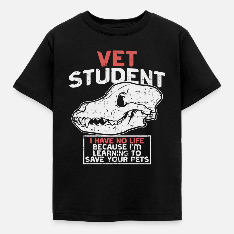 Veterinär Tierarzt Student Studium Geschenk - Kinder T-Shirt - Schwarz