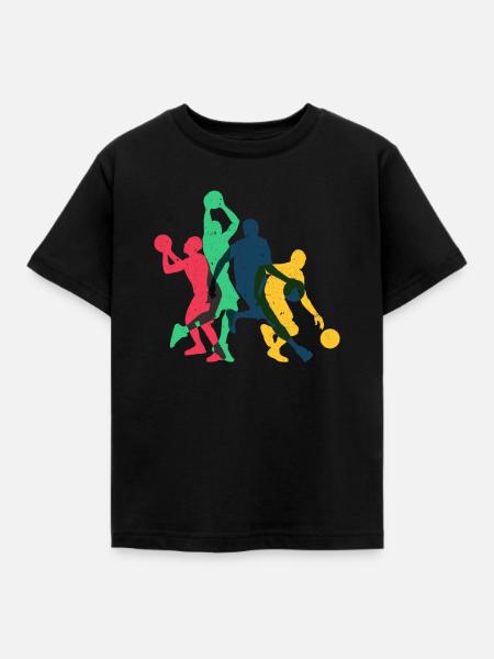 Basketteur en couleur Vintage style rétro - T-shirt Enfant - noir