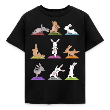 Yoga Hase Meditation Yogi Häschen Namaste Geschenk - Kinder T-Shirt - Schwarz - Vorne - AI Model Kid Female (0cm)