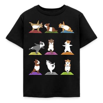 Méditation Yoga Cochon d'Inde Cadeau Yogi Namaste - T-shirt Enfant - noir - Devant - AI Model Kid Female (0cm)