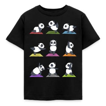 Cadeau de méditation yoga panda Yogi Namaste Zen - T-shirt Enfant - noir - Devant - AI Model Kid Female (0cm)