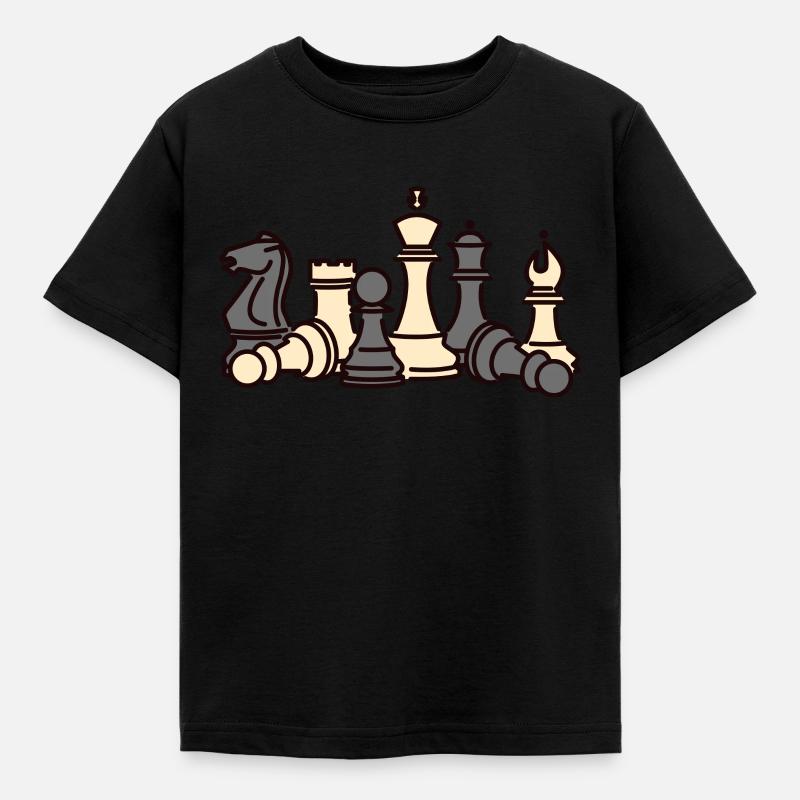 Schach - Kinder T-Shirt - Schwarz