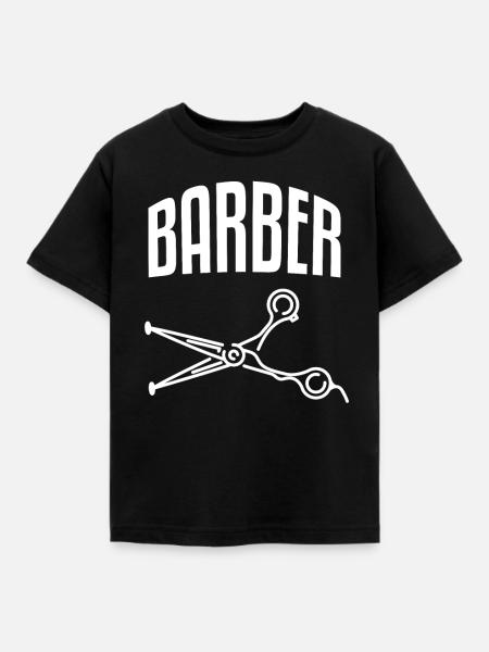 Barber Friseur Salon - Kinder T-Shirt - Schwarz