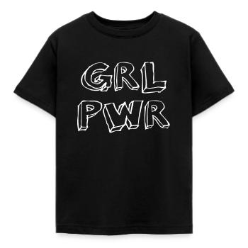 Girl Power! - Kinder T-Shirt - Schwarz - Vorne - AI Model Kid Female (0cm)