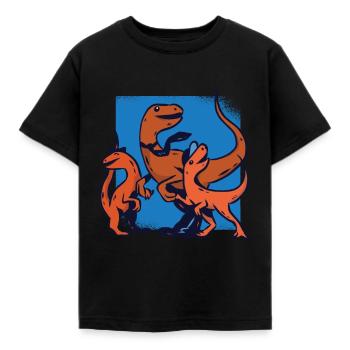 Papa Dino Fête Des Pères - T-shirt Enfant - noir - Devant - AI Model Kid Female (0cm)