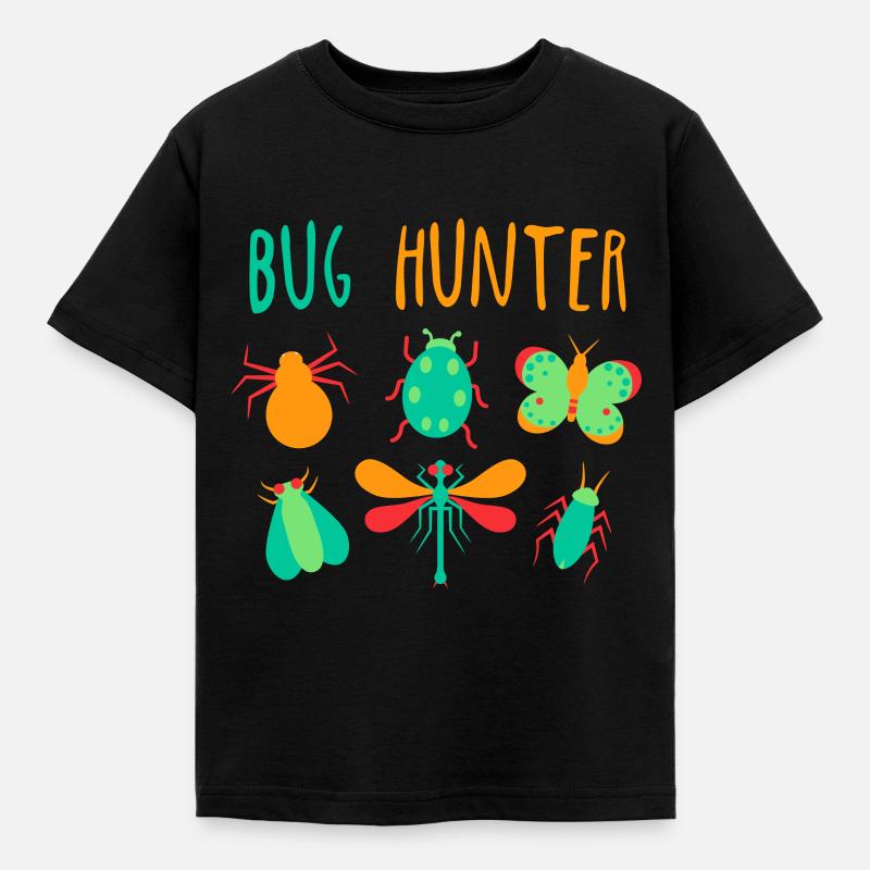 Bug Hunter beetle collector design kids gift - Kids' T-Shirt - black