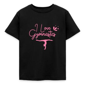 Gymnastics - Kids' T-Shirt - black - Front - AI Model Kid Female (0cm)