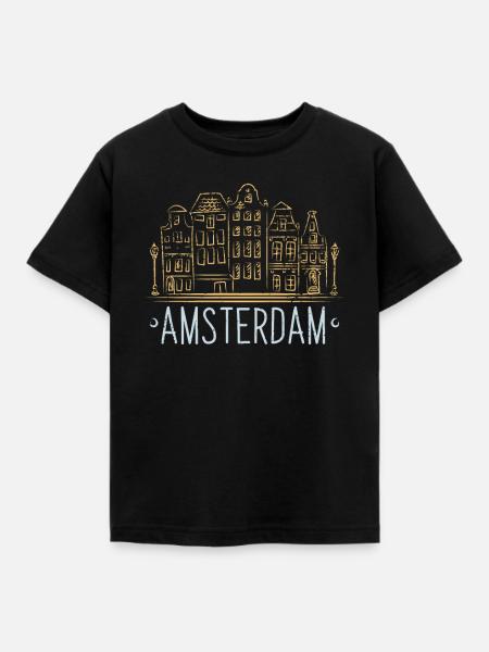 Amsterdam - Kinder T-Shirt - Schwarz