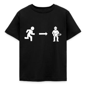 Forestier forestier scie à moteur bois bois bois - T-shirt Enfant - noir - Devant - AI Model Kid Female (0cm)