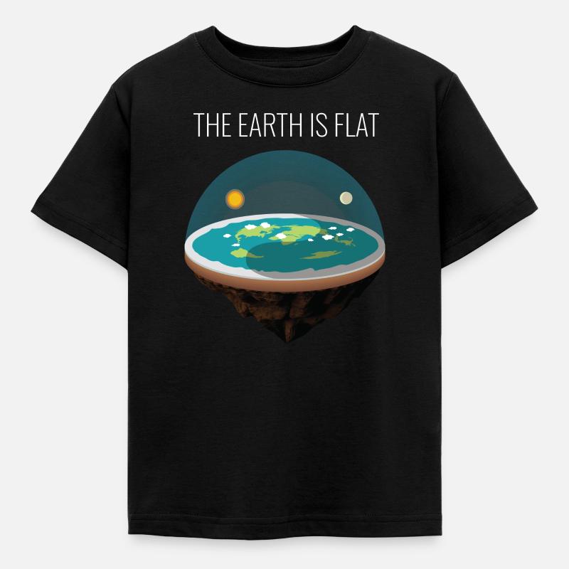 Flat Earth Shirt Society Flat Earth Map Slice - Kids' T-Shirt - black