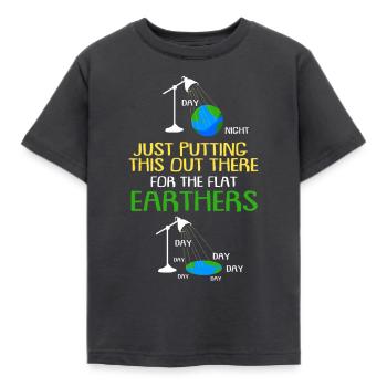 Flat Earth Society Reptiloids Conspiration - T-shirt Enfant - charbon - Devant - AI Model Kid Female (0cm)