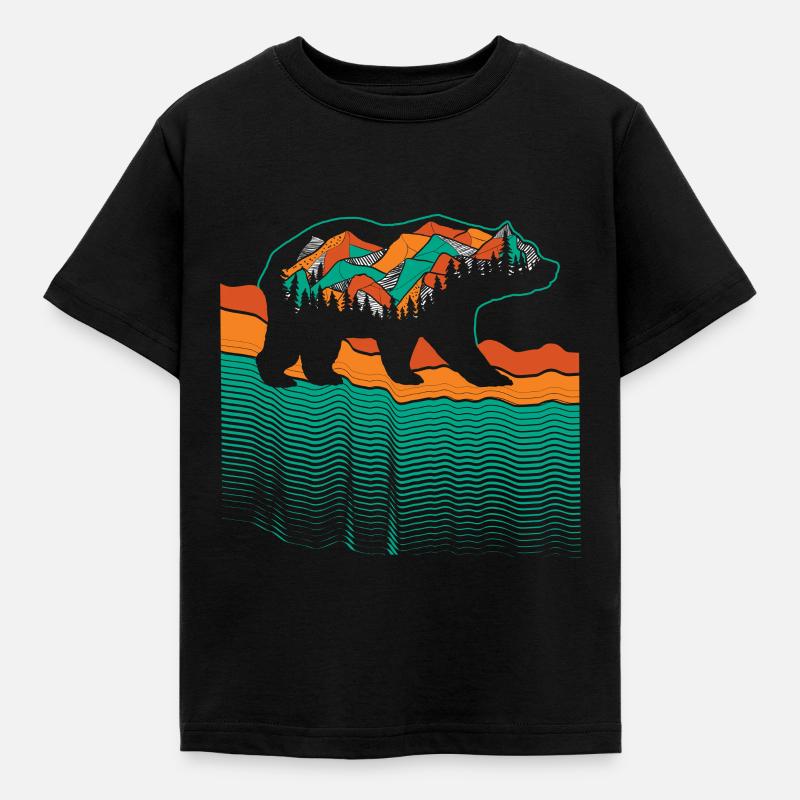 Bär Bären - Kinder T-Shirt - Schwarz