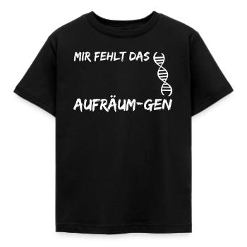 Lustige Sprüche Aufräum-Gen Shirt Geschenk - Kinder T-Shirt - Schwarz - Vorne - AI Model Kid Female (0cm)