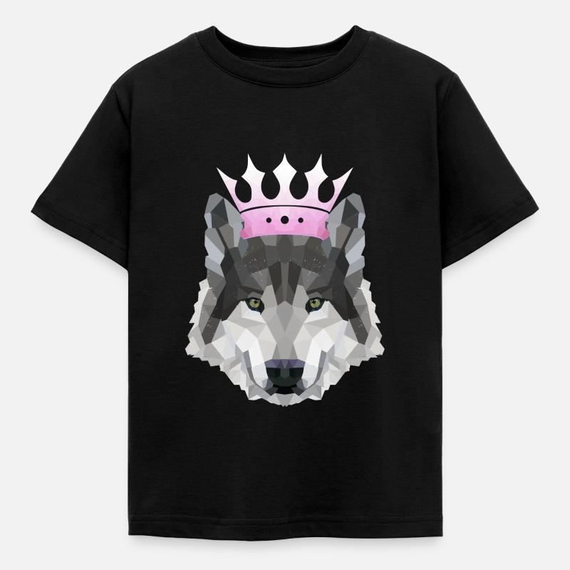 Couronne POLYGONE WOLF Husky Wolves Pack - T-shirt Enfant - noir
