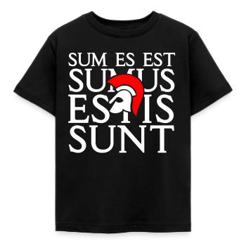 sum es est - apprendre le latin grammaire latine - T-shirt Enfant - noir - Devant - AI Model Kid Female (0cm)