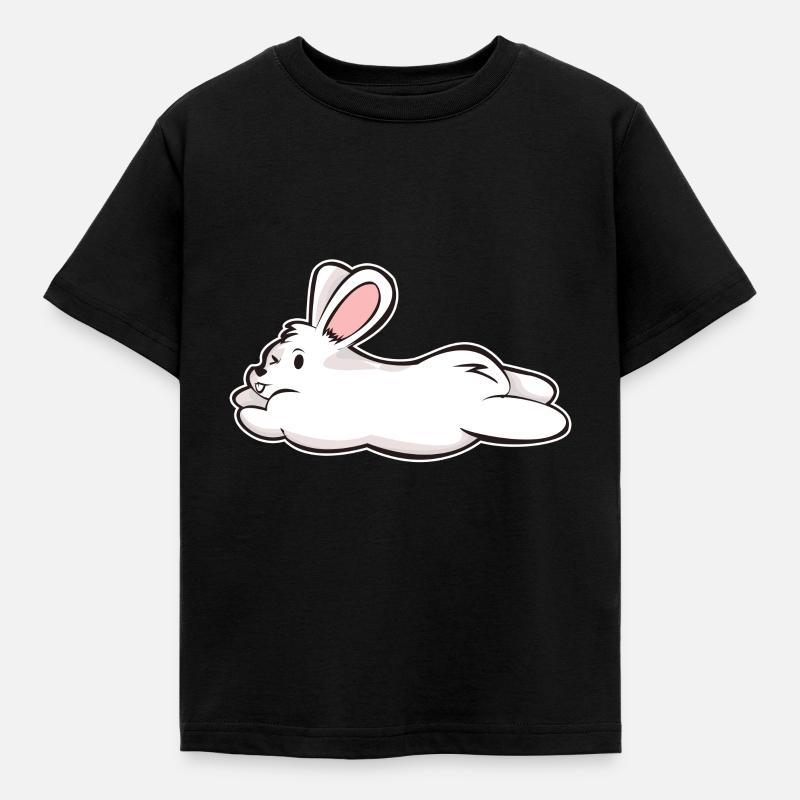 White Rabbit Rabbit Rabbit Comic Gift - Kids' T-Shirt - black
