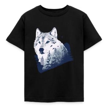 loup - T-shirt Enfant - noir - Devant - AI Model Kid Female (0cm)