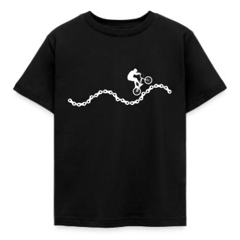 Fahrradkette Mountainbike MTB Geschenk - Kinder T-Shirt - Schwarz - Vorne - AI Model Kid Female (0cm)