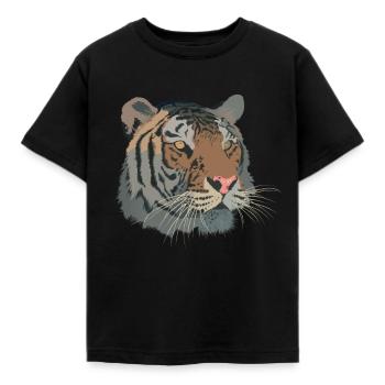 tiger - Kids' T-Shirt - black - Front - AI Model Kid Female (0cm)
