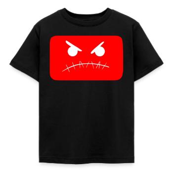 youtube - Kids' T-Shirt - black - Front - AI Model Kid Female (0cm)
