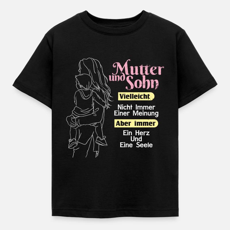 Mutter Und Sohn - Eine Meinung - Kinder T-Shirt - Schwarz