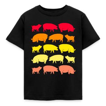 Schwein Sau Schweinchen Minischwein Ferkel Eber - Kinder T-Shirt - Schwarz - Vorne - AI Model Kid Female (0cm)