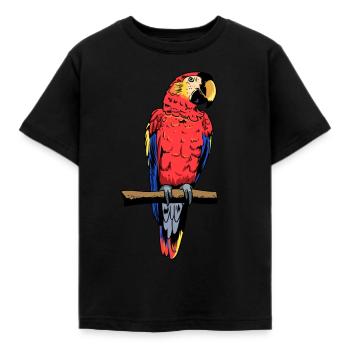 Papagei Ara Vogel exotisch Wildtiere Zootiere - Kinder T-Shirt - Schwarz - Vorne - AI Model Kid Female (0cm)