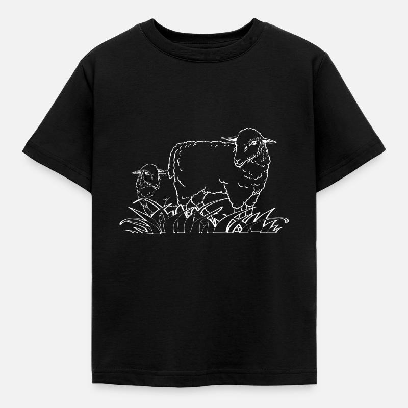 Schafherde - Schaf - Kinder T-Shirt - Schwarz