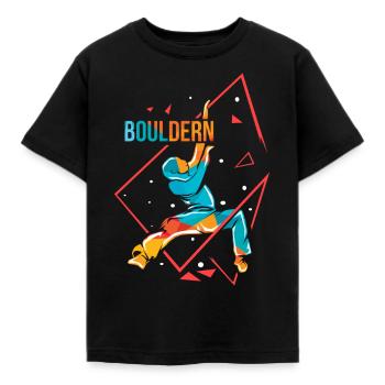 Bouldern Polygon - Kinder T-Shirt - Schwarz - Vorne - AI Model Kid Female (0cm)