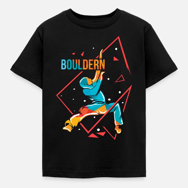 Bouldern Polygon - Kinder T-Shirt - Schwarz