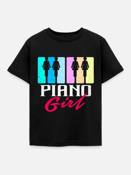 Piano - Kinder T-Shirt - Schwarz