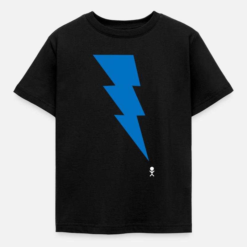 Gewitter - Blitz - Blitzschlag - Strichmännchen 9 - Kinder T-Shirt - Schwarz