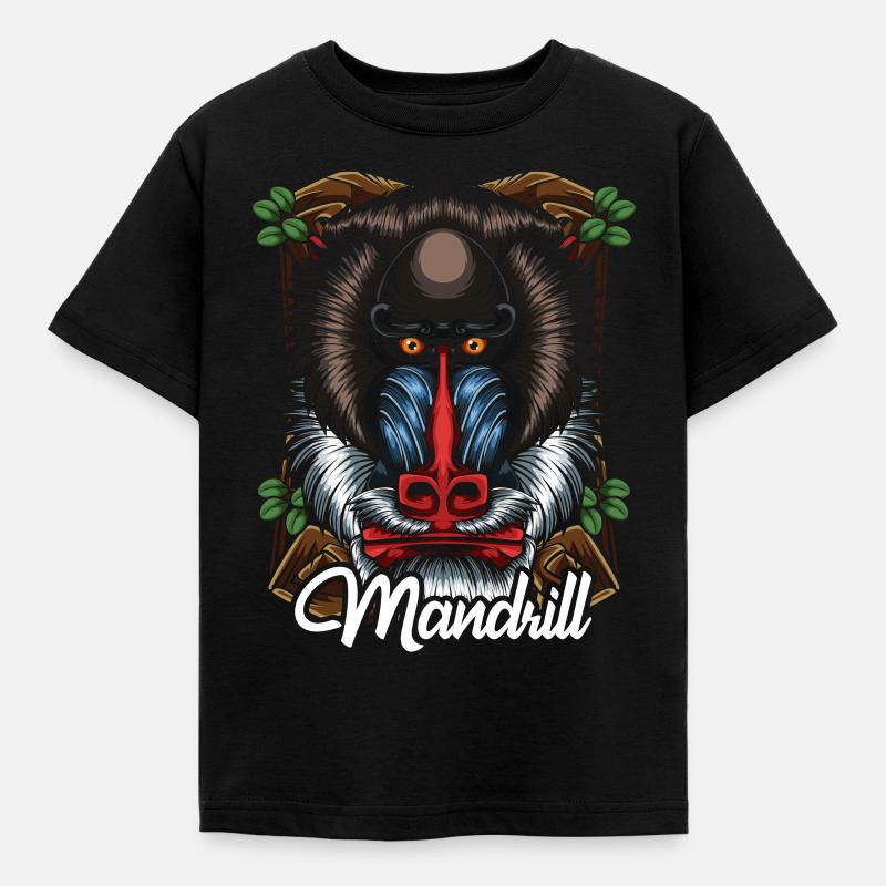Mandrill - Kinder T-Shirt - Schwarz