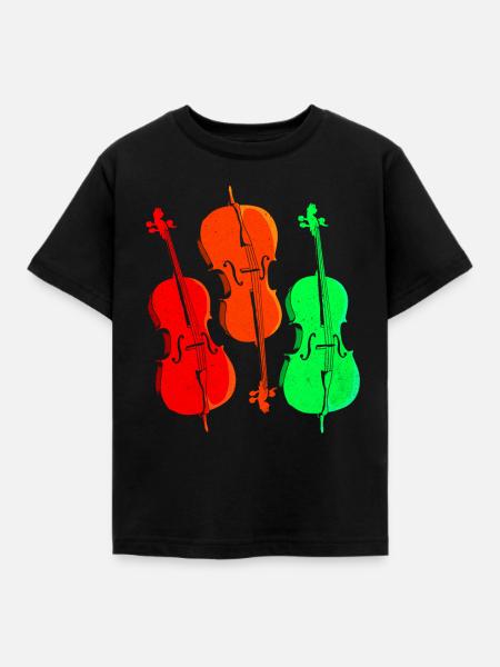 Cello - Kinder T-Shirt - Schwarz