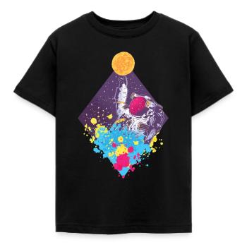 Spaceman coloré volant - T-shirt Enfant - noir - Devant - AI Model Kid Female (0cm)