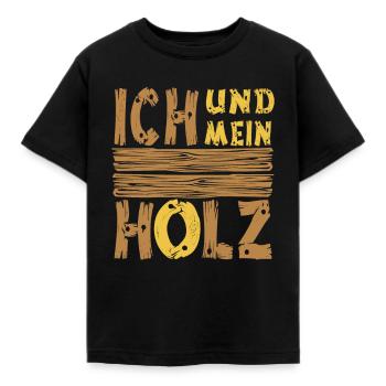 Ich und mein Holz - Kinder T-Shirt - Schwarz - Vorne - AI Model Kid Female (0cm)