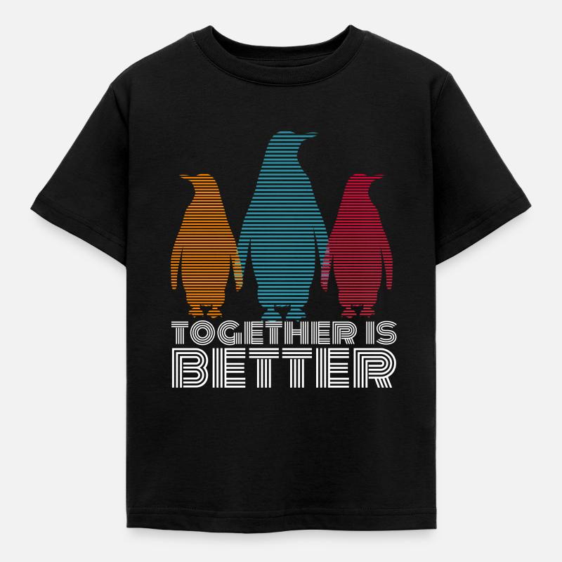 Pinguin - Kinder T-Shirt - Schwarz
