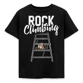 Rock Climbing / Bergsteigen / Felsklettern / Berge - Kinder T-Shirt - Schwarz - Vorne - AI Model Kid Female (0cm)