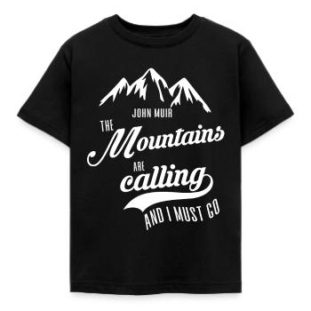 The mountains are calling | The mountains are calling - Kids' T-Shirt - black - Front - AI Model Kid Female (0cm)