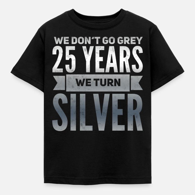 Silver wedding Silver wedding 25 years gift - Kids' T-Shirt - black