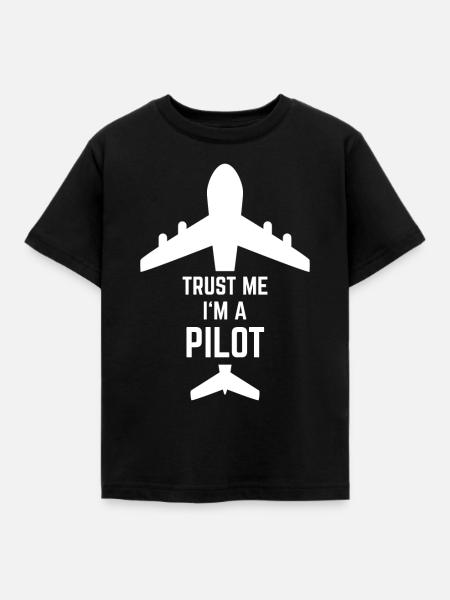 Pilot - Kinder T-Shirt - Schwarz