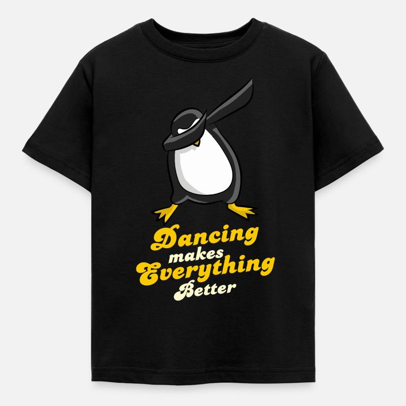 Dubbing Pinguin Dubstep Tanzen Geschenk - Kinder T-Shirt - Schwarz