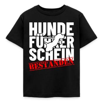 Certificat de maître-chien passé l'examen du chien - T-shirt Enfant - noir - Devant - AI Model Kid Female (0cm)