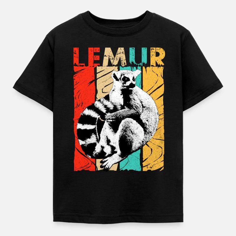 Lemur - Kinder T-Shirt - Schwarz