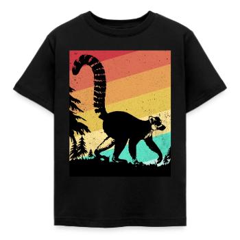 Lemur - Kinder T-Shirt - Schwarz - Vorne - AI Model Kid Female (0cm)