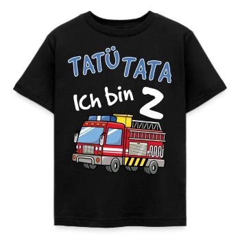 Kinder 2. Geburtstag Feuerwehrauto Shirt Jungen - Kinder T-Shirt - Schwarz - Vorne - AI Model Kid Female (0cm)