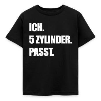 5 Zylinder - Kinder T-Shirt - Schwarz - Vorne - AI Model Kid Female (0cm)
