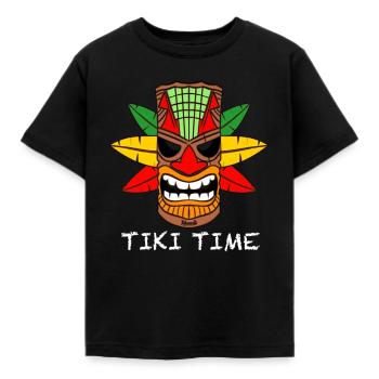 statue tiki Grande conception de la tête de tiki hawaii tiki mas - T-shirt Enfant - noir - Devant - AI Model Kid Female (0cm)