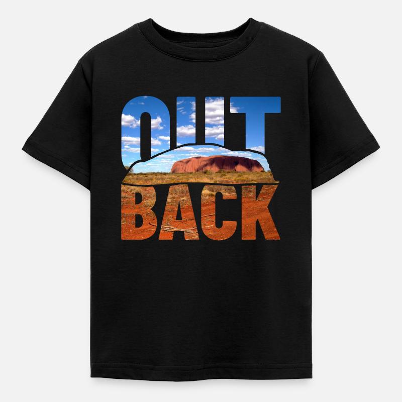 Outback von Australien mit Ayers Rock Uluru - Kinder T-Shirt - Schwarz